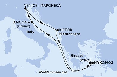 Itinéraire de votre croisière Croisière Iles grecques  
