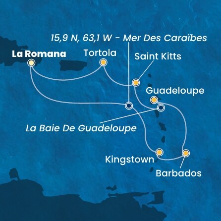 Itinéraire de votre croisière Croisière Caraïbes  Antilles  