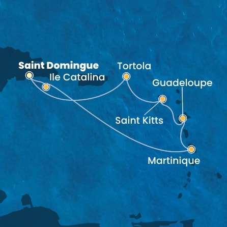 Itinéraire de votre croisière Croisière Caraïbes  Antilles  