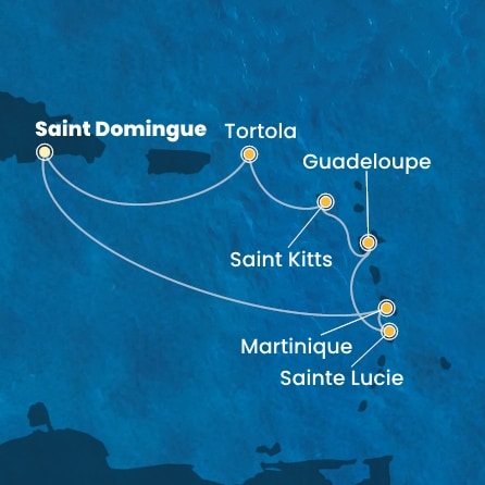 Itinéraire de votre croisière Croisière Caraïbes  Antilles  