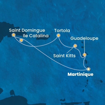 Itinéraire de votre croisière Croisière Caraïbes  Antilles  