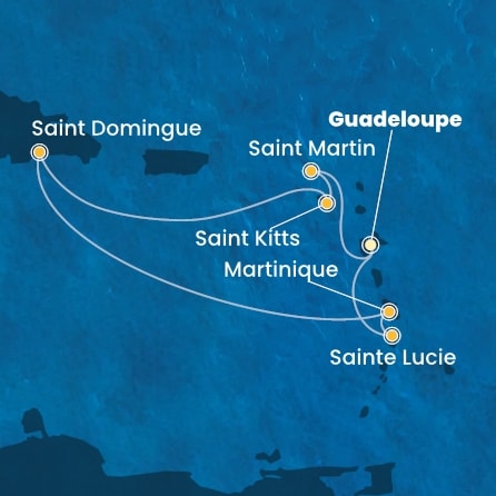 Itinéraire de votre croisière Croisière Caraïbes  Antilles  