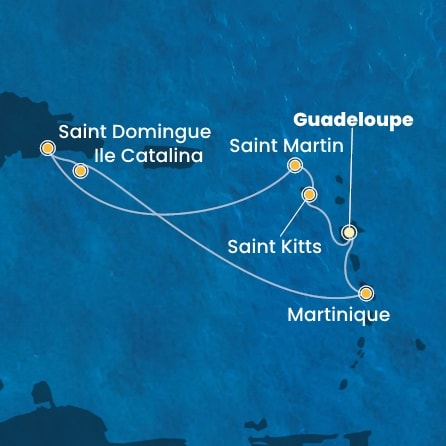 Itinéraire de votre croisière Croisière Caraïbes  Antilles  