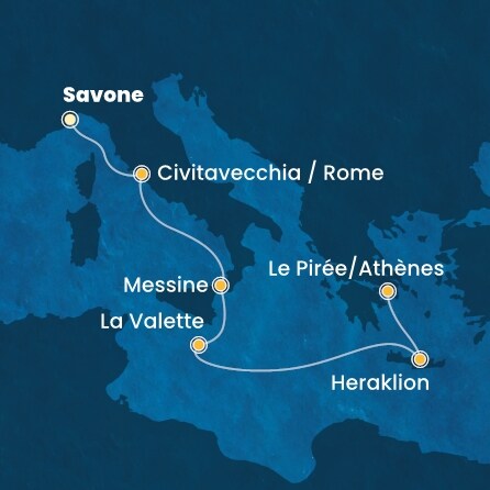 Itinéraire de votre croisière Croisière Méditerranée  
