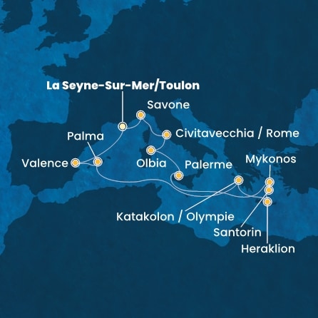 Itinéraire de votre croisière Croisière Iles grecques  
