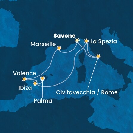 Itinéraire de votre croisière Croisière Méditerranée  