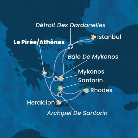 Itinéraire de votre croisière Croisière Iles grecques  