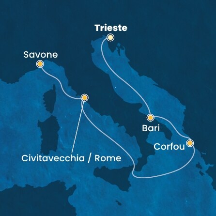 Itinéraire de votre croisière Croisière Méditerranée  