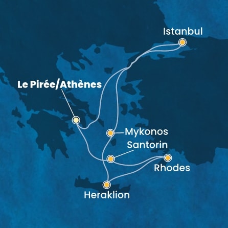 Itinéraire de votre croisière Croisière Iles grecques  