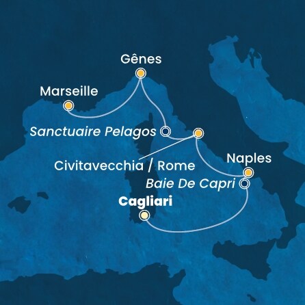 Itinéraire de votre croisière Croisière Méditerranée  