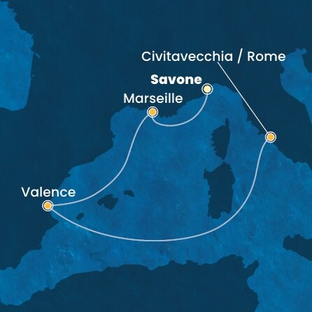 Itinéraire de votre croisière Croisière Méditerranée  