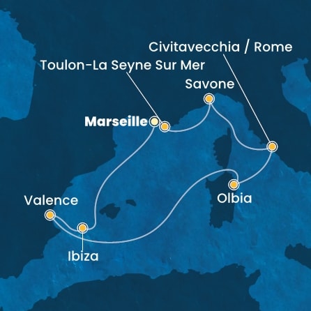 Itinéraire de votre croisière Croisière Méditerranée  