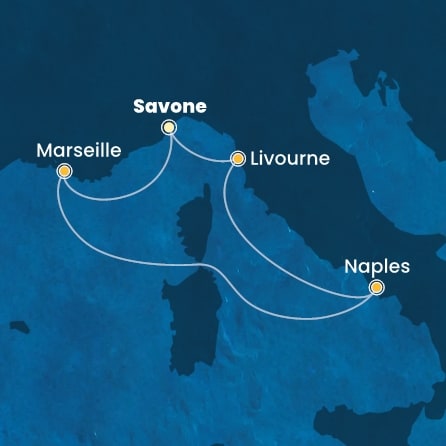 Itinéraire de votre croisière Croisière Méditerranée  