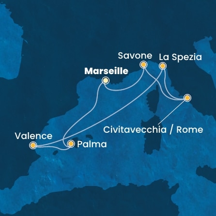 Itinéraire de votre croisière Croisière Méditerranée  