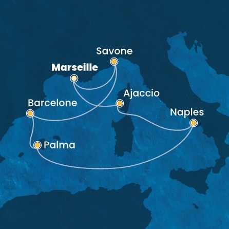 Itinéraire de votre croisière Croisière Méditerranée  