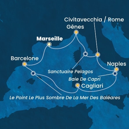 Itinéraire de votre croisière Croisière Méditerranée  