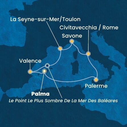 Itinéraire de votre croisière Croisière Méditerranée  