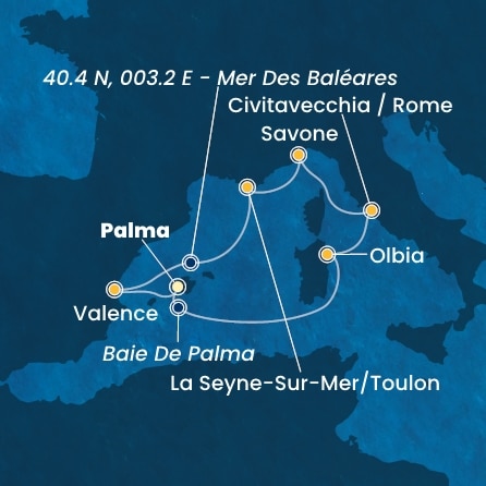 Itinéraire de votre croisière Croisière Méditerranée  