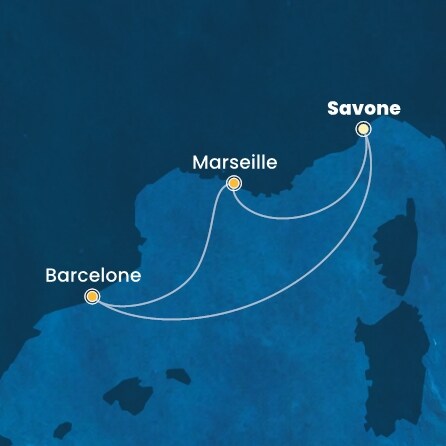 Itinéraire de votre croisière Croisière Méditerranée  