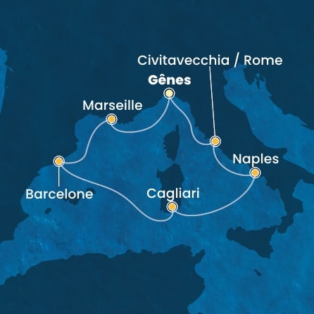 Itinéraire de votre croisière Croisière Méditerranée  