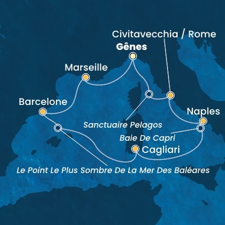 Itinéraire de votre croisière Croisière Méditerranée  