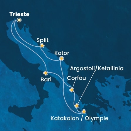 Itinéraire de votre croisière Croisière Adriatique  