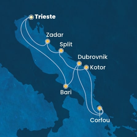 Itinéraire de votre croisière Croisière Adriatique  