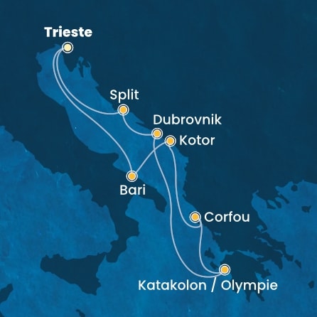 Itinéraire de votre croisière Croisière Adriatique  
