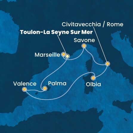 Itinéraire de votre croisière Croisière Méditerranée  