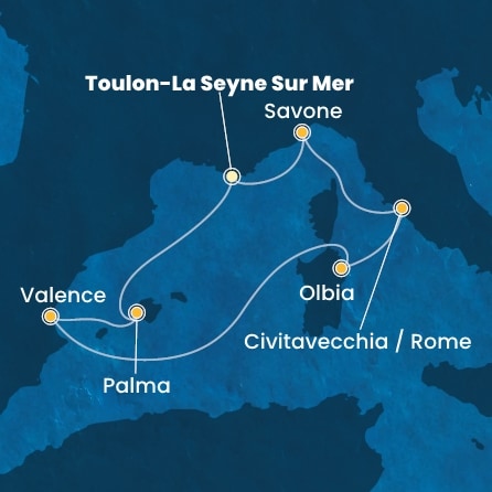 Itinéraire de votre croisière Croisière Méditerranée  