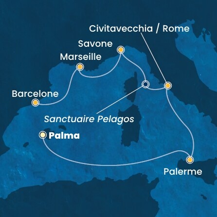 Itinéraire de votre croisière Croisière Méditerranée  