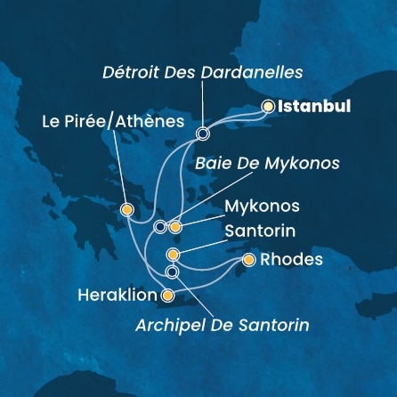 Itinéraire de votre croisière Croisière Iles grecques  