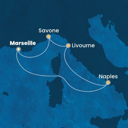 Itinéraire de votre croisière Croisière Méditerranée  