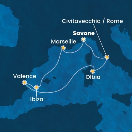 Itinéraire de votre croisière Croisière Méditerranée  