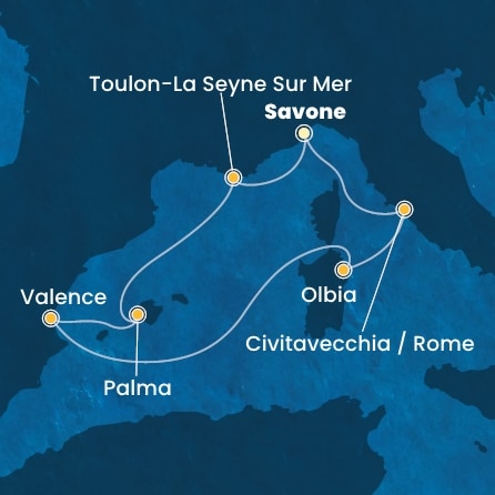Itinéraire de votre croisière Croisière Méditerranée  