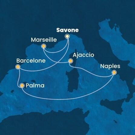 Itinéraire de votre croisière Croisière Méditerranée  