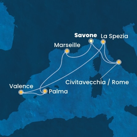 Itinéraire de votre croisière Croisière Méditerranée  