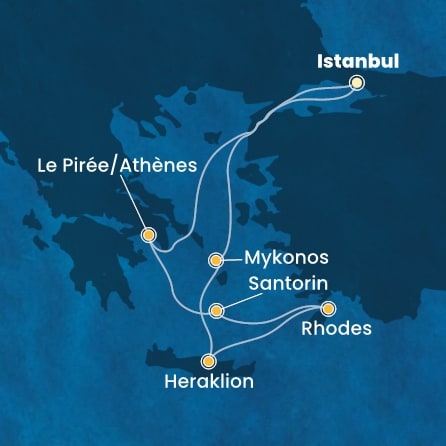 Itinéraire de votre croisière Croisière Iles grecques  
