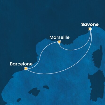 Itinéraire de votre croisière Croisière Méditerranée  