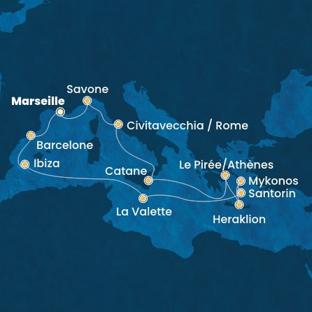 Itinéraire de votre croisière Croisière Iles grecques  