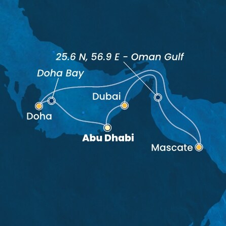Itinéraire de votre croisière Croisière Moyen orient  