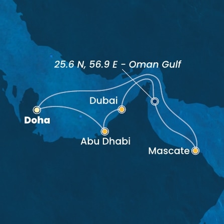 Itinéraire de votre croisière Croisière Moyen orient  