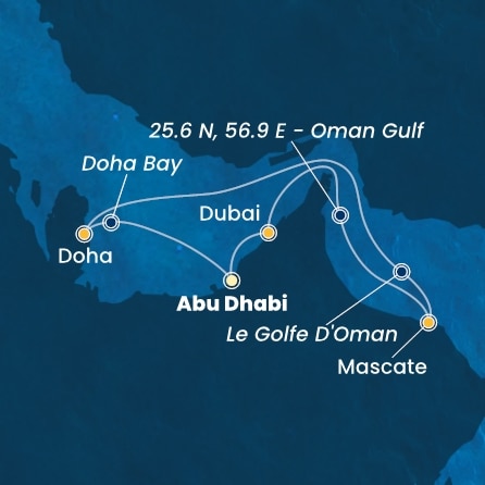 Itinéraire de votre croisière Croisière Moyen orient  
