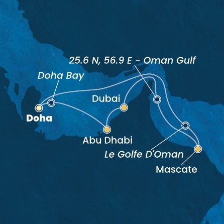 Itinéraire de votre croisière Croisière Moyen orient  