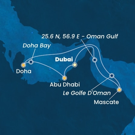 Itinéraire de votre croisière Croisière Moyen orient  
