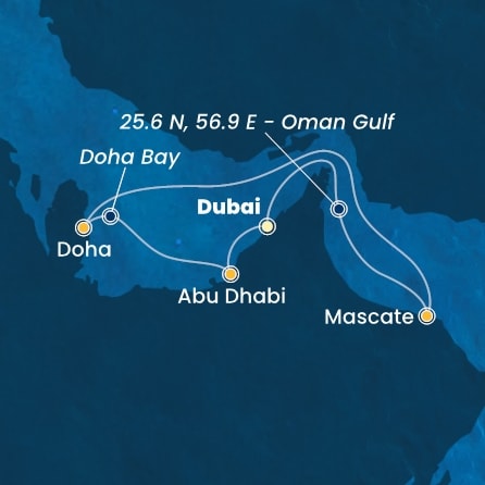 Itinéraire de votre croisière Croisière Moyen orient  