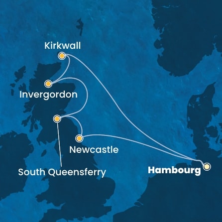 Itinéraire de votre croisière Croisière Iles Britanniques  