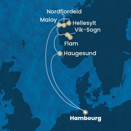 Itinéraire de votre croisière Croisière Norvège  