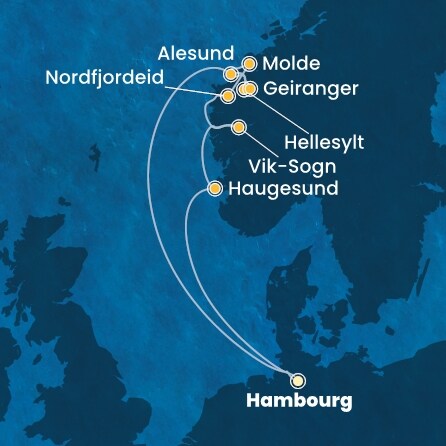 Itinéraire de votre croisière Croisière Norvège  