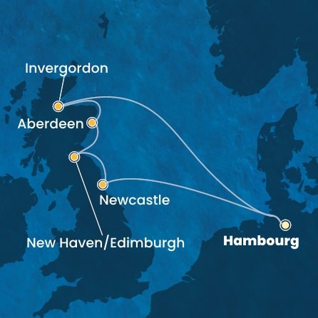 Itinéraire de votre croisière Croisière Iles Britanniques  
